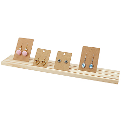 Blanched Almond 3-Slot Wood Slotted Display Stands, for Display Cards, Rectangle, Blanched Almond, 39.7x7.9x1.1cm