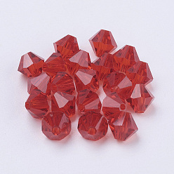 Red Imitation Austrian Crystal Beads, Grade AAA, Faceted, Bicone, Red, 8x8mm, Hole: 0.9~1mm