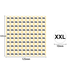 Светло-желтый Самоклеящиеся наклейки из ПВХ (размер xxl), этикетки размера одежды, светло-желтый, 125x120 мм, наклейка: 10 мм, 100шт / лист