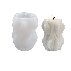 White DIY Wave Pattern Candle Making Silicone Molds, Resin Casting Molds, Clay Craft Mold Tools, White, 89x70x69mm
