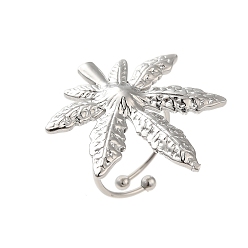 Нержавеющая Сталь Цвет Не тускнеет 304 открытое манжетное кольцо из нержавеющей стали, лист, цвет нержавеющей стали, размер США 7 3/4 (17.9 мм)