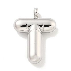 Letter T Не тускнеющие 304 подвески из нержавеющей стали, буквенное очарование, цвет нержавеющей стали, Письмо T, 26.5x19.5x5.5 мм, отверстие : 3 мм