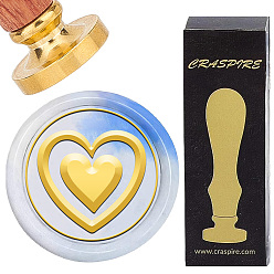 Сердце Латунные восковые печати с деревянной ручкой, для diy scrapbooking, сердце, 25 мм