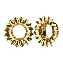 Золотой Ушные туннели из цветочной латуни, золотые, 8 мм