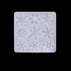 Snowflake DIY Christmas Theme Pendant Silicone Molds, Resin Casting Molds, Snowflake, 112x115x5mm