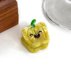 Желтый Заколки для волос из ацетата целлюлозы и железных когтей на растительную тематику, аксессуары для волос для женщин и девочек, желтые, 24 мм