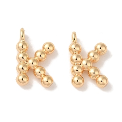 Настоящее золото 18K Латунные подвески, без кадмия, без никеля и без свинца, письмо амулеты, реальный 18 k позолоченный, 13x8x2 мм, отверстие : 1 мм