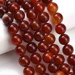 Carnelian Natural Carnelian Beads Strands, Dyed & Heated, Smooth Round, Grade B, 12mm, Hole: 1mm, about 33pcs/strand, 14.96~15.51''(38~39.4cm)