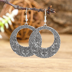 Ring Цинковый сплав мотаться, античное серебро, кольцо, 56x35 мм