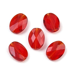 (123L) Белый крем непрозрачный блеск Стекло имитация австрийских хрустальных бусин, овальные, граненые, огнеупорный кирпич, 8x6.5x3.5 мм, отверстие : 1.2 мм