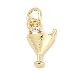 Настоящее золото 18K Латунные микро проложить кубического циркония подвески, чашка прелести, долговечный, без свинца и без кадмия, стойки покрытие, с целью перехода в кольце, реальный 18 k позолоченный, 13x7.5x3 мм, отверстие : 3 мм