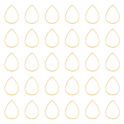 Golden Brass Linking Rings, Teardrop, Golden, 25x17x1mm, 120pcs/box