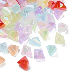 (52) Непрозрачная лаванда УФ-покрытие непрозрачные акриловые бусины, имитирующие желе, радужный, самородки, граненые, разноцветные, 13.5x21x18 мм, отверстие : 2.5 мм