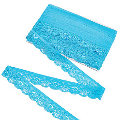 Темно-Голубой 20ярдов кружевной отделки, эластичная шелковая лента, для шитья украшения, глубокое синее небо, 1 дюйм (25 мм), 20 ярдов / набор