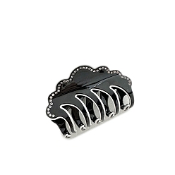 Черный Заколки-клочья из ацетата целлюлозы со стразами, облако, чёрные, 82 мм