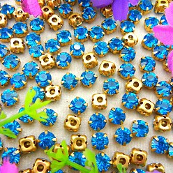 Монтана Плоская круглая вышивка стразами, стекло кристалл горный хрусталь, многожильных ссылки, с латунной закрепкой, Монтана, 6 мм, около 1400~1440 шт / упаковка