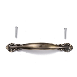 Antique Bronze Vintage Alloy Cabinet Door Knobs, Kitchen Drawer Pulls Cabinet Handles, with Iron Screws, Antique Bronze, 145x20x25mm