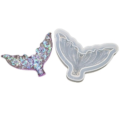 Белый Силиконовые формы, формы для литья смолы, для уф-смолы, изготовление ювелирных изделий из эпоксидной смолы, русалка хвост, белые, 10x14x1.6 см