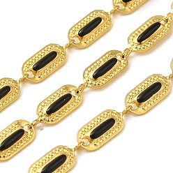 Черный 304 из нержавеющей стали звено цепи, с эмалью и бумажным картоном, ионное покрытие (ip), чёрные, 12x4.5x1.5 мм