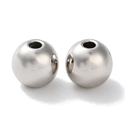 Платина Стойки обшивки латунные бусины, долговечный, без свинца и без кадмия, круглые, платина, 8x7 мм, отверстие : 2 мм