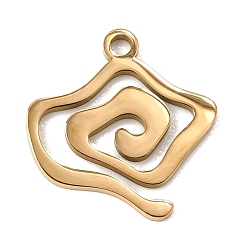 Golden 201 Stainless Steel Charms, Spiral Charms, Golden, 15x14.5x1mm, Hole: 1.5mm