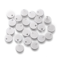 Stainless Steel Color Non-Tarnish 304 Stainless Steel Charms, Laser Cut, Stamping Blank Tag, Flat Round, Stainless Steel Color, 6x0.3mm, Hole: 1mm