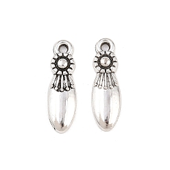 Античное Серебро Сплавочные подвески тибетского стиля, слезинки, античное серебро, 17x5x2 мм, отверстие : 1.2 мм