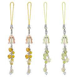 (52) Непрозрачная лаванда 4 шт. 2 цвета хэллоуин призрак стат акриловые и стеклянные призрак звезда мобильные ремешки, разноцветные, 160 мм, 2 шт / цвет