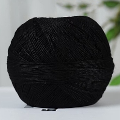 Черный Хлопковые волокна пряжа для вязания, для одежды шарфы свитера шали шапки, чёрные, 50г/моток, около 317.15 ярдов (290 м) / моток