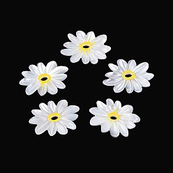 Кремово-белый Натуральный белый оболочки подвески, подвески-цветы из желтой эмали, кремово-белые, 15x21x1.5~2 мм, отверстие : 2x3 мм