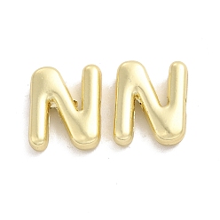 Letter N Alloy Beads, Long-Lasting Plated, Cadmium Free & Lead Free, Letter, Letter.N, 14x12x4.5mm, Hole: 2mm