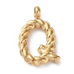 Letter Q 316 подвески и подвески из хирургической нержавеющей стали, золотые, Буква Q, 15x9.5x2 мм, отверстие : 2 мм