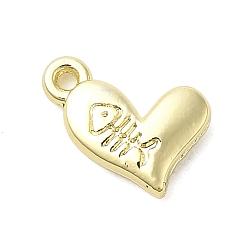 Light Gold Подвески из сплава , сердце с рыбьей костью, стойки покрытие, долговечный, без свинца, без кадмии и без никеля, золотой свет, 8.5x9.5x2.5 мм, отверстие : 1 мм