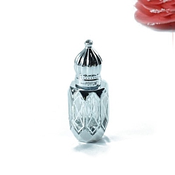 Платина Стеклянные бутылки с роликовыми шариками, многоразовая бутылка эфирного масла, для личной гигиены, платина, 2.5x6.8 см, емкость: 6 мл (0.20 жидких унций)