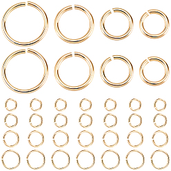 Echt 18 k vergoldet 450Stück Messing offene Sprungringe, runden Ring, echt 18 k vergoldet, 4.5~7x0.7 mm, Innendurchmesser: 3.1~5.6 mm
