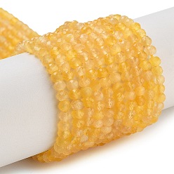 Золотистый Кошачие глаза, граненые, рондель, золотые, 3x2.5 мм, отверстие : 0.6 мм, около 153 шт / нитка, 14.17'' (36 см)