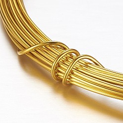 Золотистый Круглая алюминиевая проволока, гибкая металлическая проволока, для бисероплетения, золотые, 10 датчик, 2.5 мм, 10 м / рулон (32.8 фут / рулон)