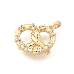 Золотой Латунные микро проложить кубического циркония подвески, брезенские чары, золотые, 15x10x4 мм, отверстие : 2x2.6 мм