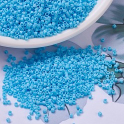 (DBS0879) Matte Opaque Turquoise Blue AB MIYUKI Delica Beads Small, Cylinder, Japanese Seed Beads, 15/0, (DBS0879) Matte Opaque Turquoise Blue AB, 1.1x1.3mm, Hole: 0.7mm, about 35000pcs/bag, 100g/bag