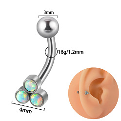 Цветок G23 серьги-гвоздики с изогнутой штангой из титана и бледно-бирюзовым кубическим цирконием, платина, цветок, Длина стержня: 8мм, штифты : 1.2 мм