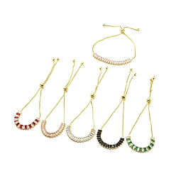 (52) Непрозрачная лаванда Браслет-слайдер с теннисными звеньями и фианитами 201 из золотой цепочки из нержавеющей стали, разноцветные, 10-1/2 дюйм (26.8 см)