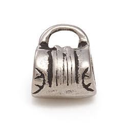 Antique Silver 304 Stainless Steel Tube Bails, Loop Bails, Bail Beads, Bag Shape, Antique Silver, 11x9.5x7mm, Hole: 2.5x4.5mm, Inner Diameter: 4.5mm