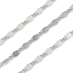 Нержавеющая Сталь Цвет 304 Цепочки Фигаро из нержавеющей стали, витые, пайки, с катушкой, цвет нержавеющей стали, 4.5x2x0.2 мм