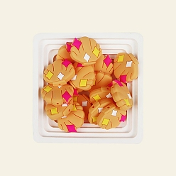 Orange Food Grade Silicone Focal Beads, Shell, Orange, 25x29mm
