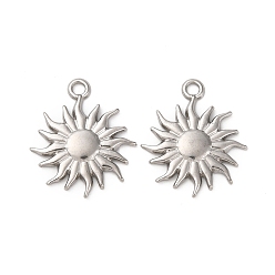 Нержавеющая Сталь Цвет 201 подвески из нержавеющей стали, очарование солнца, анти-тускнение, цвет нержавеющей стали, 23x19.5x2.5 мм, отверстие : 2 мм