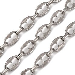 Нержавеющая Сталь Цвет 304 цепи овальные из нержавеющей стали, несварные, цвет нержавеющей стали, 13.5x8x1.3 мм
