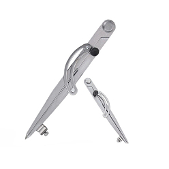 Нержавеющая Сталь Цвет Профессиональный компас для деревообработки из углеродистой стали, с подставкой для карандашей, запираемый разделитель крыльев, кожаный рабочий компас, писец, инструмент для рисования, цвет нержавеющей стали, 15 см