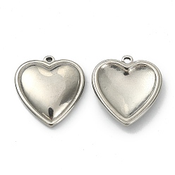 Нержавеющая Сталь Цвет Не тускнеющие 304 подвески из нержавеющей стали, шарма сердца, цвет нержавеющей стали, 16.4x15x2.8 мм, отверстие : 1 мм