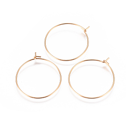 Золотой 304 стали обруча серьги выводы из нержавеющей, Винные стекла, золотые, 25x0.6 мм, 22 датчик