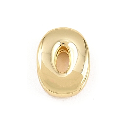 Letter U Латунные бусины, долговечный, стойки покрытие, без свинца и без кадмия, реальный 18 k позолоченный, Буква U, 14x10x5 мм, отверстие : 11x3 мм